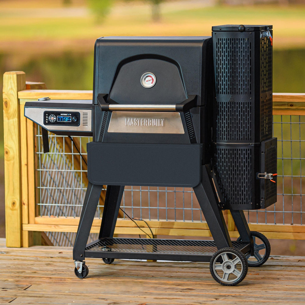 Shelf on grill, folded down and not in use